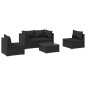 vidaXL 5-tlg. Garten-Lounge-Set mit Kissen Poly Rattan Schwarz vidaXL 5-tlg. Garten-Lounge-Set mit Kissen Poly Rattan Schwarz