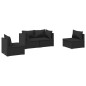 vidaXL 4-tlg. Garten-Lounge-Set mit Kissen Poly Rattan Schwarz vidaXL 4-tlg. Garten-Lounge-Set mit Kissen Poly Rattan Schwarz
