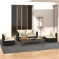 vidaXL 4-tlg. Garten-Lounge-Set mit Kissen Poly Rattan Schwarz vidaXL 4-tlg. Garten-Lounge-Set mit Kissen Poly Rattan Schwarz