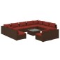 vidaXL 12-tlg. Garten-Lounge-Set mit Kissen Braun Poly Rattan vidaXL 12-tlg. Garten-Lounge-Set mit Kissen Braun Poly Rattan