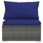 vidaXL 8-tlg. Garten-Lounge-Set mit Kissen Poly Rattan Grau vidaXL 8-tlg. Garten-Lounge-Set mit Kissen Poly Rattan Grau