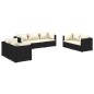 vidaXL 7-tlg. Garten-Lounge-Set mit Kissen Poly Rattan Schwarz vidaXL 7-tlg. Garten-Lounge-Set mit Kissen Poly Rattan Schwarz