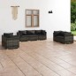 vidaXL 7-tlg. Garten-Lounge-Set mit Kissen Poly Rattan Grau vidaXL 7-tlg. Garten-Lounge-Set mit Kissen Poly Rattan Grau