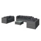 vidaXL 8-tlg. Garten-Lounge-Set mit Kissen Poly Rattan Grau vidaXL 8-tlg. Garten-Lounge-Set mit Kissen Poly Rattan Grau