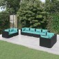 vidaXL 8-tlg. Garten-Lounge-Set mit Kissen Poly Rattan Schwarz vidaXL 8-tlg. Garten-Lounge-Set mit Kissen Poly Rattan Schwarz