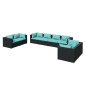 vidaXL 8-tlg. Garten-Lounge-Set mit Kissen Poly Rattan Schwarz vidaXL 8-tlg. Garten-Lounge-Set mit Kissen Poly Rattan Schwarz
