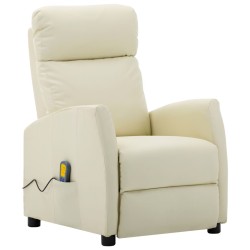 Massagesessel Creme Kunstleder