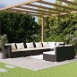 vidaXL 8-tlg. Garten-Lounge-Set mit Kissen Schwarz Poly Rattan vidaXL 8-tlg. Garten-Lounge-Set mit Kissen Schwarz Poly Rattan