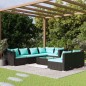 vidaXL 8-tlg. Garten-Lounge-Set mit Kissen Schwarz Poly Rattan vidaXL 8-tlg. Garten-Lounge-Set mit Kissen Schwarz Poly Rattan