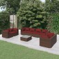 vidaXL 9-tlg. Garten-Lounge-Set mit Kissen Poly Rattan Braun vidaXL 9-tlg. Garten-Lounge-Set mit Kissen Poly Rattan Braun