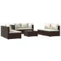 vidaXL 7-tlg. Garten-Lounge-Set mit Kissen Poly Rattan Braun vidaXL 7-tlg. Garten-Lounge-Set mit Kissen Poly Rattan Braun