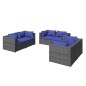 vidaXL 6-tlg. Garten-Lounge-Set mit Kissen Poly Rattan Grau vidaXL 6-tlg. Garten-Lounge-Set mit Kissen Poly Rattan Grau