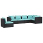 vidaXL 6-tlg. Garten-Lounge-Set mit Kissen Poly Rattan Schwarz vidaXL 6-tlg. Garten-Lounge-Set mit Kissen Poly Rattan Schwarz