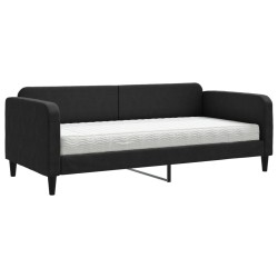 vidaXL Tagesbett mit Matratze Schwarz 90x190 cm Stoff