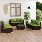 vidaXL 7-tlg. Garten-Lounge-Set mit Kissen Poly Rattan Braun vidaXL 7-tlg. Garten-Lounge-Set mit Kissen Poly Rattan Braun