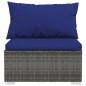 vidaXL 5-tlg. Garten-Lounge-Set mit Kissen Poly Rattan Grau vidaXL 5-tlg. Garten-Lounge-Set mit Kissen Poly Rattan Grau