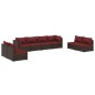 vidaXL 8-tlg. Garten-Lounge-Set mit Kissen Poly Rattan Braun vidaXL 8-tlg. Garten-Lounge-Set mit Kissen Poly Rattan Braun