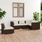 vidaXL 5-tlg. Garten-Lounge-Set mit Kissen Poly Rattan Braun vidaXL 5-tlg. Garten-Lounge-Set mit Kissen Poly Rattan Braun