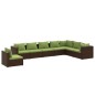 vidaXL 8-tlg. Garten-Lounge-Set mit Kissen Poly Rattan Braun vidaXL 8-tlg. Garten-Lounge-Set mit Kissen Poly Rattan Braun