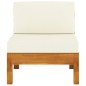 Mittelsofa mit Cremeweißen Kissen Massivholz Akazie Mittelsofa mit Cremeweißen Kissen Massivholz Akazie