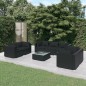 vidaXL 8-tlg. Garten-Lounge-Set mit Kissen Poly Rattan Schwarz vidaXL 8-tlg. Garten-Lounge-Set mit Kissen Poly Rattan Schwarz