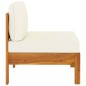 Mittelsofa mit Cremeweißen Kissen Massivholz Akazie Mittelsofa mit Cremeweißen Kissen Massivholz Akazie