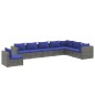 vidaXL 8-tlg. Garten-Lounge-Set mit Kissen Poly Rattan Grau vidaXL 8-tlg. Garten-Lounge-Set mit Kissen Poly Rattan Grau
