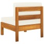Mittelsofa mit Cremeweißen Kissen Massivholz Akazie Mittelsofa mit Cremeweißen Kissen Massivholz Akazie