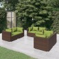 vidaXL 6-tlg. Garten-Lounge-Set mit Kissen Poly Rattan Braun vidaXL 6-tlg. Garten-Lounge-Set mit Kissen Poly Rattan Braun