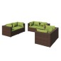 vidaXL 6-tlg. Garten-Lounge-Set mit Kissen Poly Rattan Braun vidaXL 6-tlg. Garten-Lounge-Set mit Kissen Poly Rattan Braun
