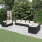 vidaXL 8-tlg. Garten-Lounge-Set mit Kissen Poly Rattan Schwarz vidaXL 8-tlg. Garten-Lounge-Set mit Kissen Poly Rattan Schwarz