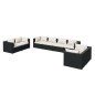 vidaXL 8-tlg. Garten-Lounge-Set mit Kissen Poly Rattan Schwarz vidaXL 8-tlg. Garten-Lounge-Set mit Kissen Poly Rattan Schwarz