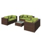 vidaXL 7-tlg. Garten-Lounge-Set mit Kissen Poly Rattan Braun vidaXL 7-tlg. Garten-Lounge-Set mit Kissen Poly Rattan Braun