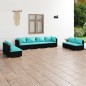 vidaXL 8-tlg. Garten-Lounge-Set mit Kissen Poly Rattan Schwarz vidaXL 8-tlg. Garten-Lounge-Set mit Kissen Poly Rattan Schwarz