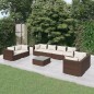 vidaXL 9-tlg. Garten-Lounge-Set mit Kissen Poly Rattan Braun vidaXL 9-tlg. Garten-Lounge-Set mit Kissen Poly Rattan Braun