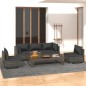 vidaXL 5-tlg. Garten-Lounge-Set mit Kissen Poly Rattan Grau vidaXL 5-tlg. Garten-Lounge-Set mit Kissen Poly Rattan Grau
