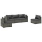 vidaXL 5-tlg. Garten-Lounge-Set mit Kissen Poly Rattan Grau vidaXL 5-tlg. Garten-Lounge-Set mit Kissen Poly Rattan Grau