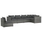 vidaXL 6-tlg. Garten-Lounge-Set mit Kissen Poly Rattan Grau vidaXL 6-tlg. Garten-Lounge-Set mit Kissen Poly Rattan Grau