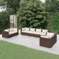 vidaXL 8-tlg. Garten-Lounge-Set mit Kissen Poly Rattan Braun vidaXL 8-tlg. Garten-Lounge-Set mit Kissen Poly Rattan Braun