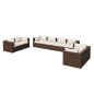 vidaXL 8-tlg. Garten-Lounge-Set mit Kissen Poly Rattan Braun vidaXL 8-tlg. Garten-Lounge-Set mit Kissen Poly Rattan Braun
