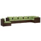 vidaXL 7-tlg. Garten-Lounge-Set mit Kissen Poly Rattan Braun vidaXL 7-tlg. Garten-Lounge-Set mit Kissen Poly Rattan Braun