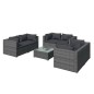 vidaXL 7-tlg. Garten-Lounge-Set mit Kissen Poly Rattan Grau vidaXL 7-tlg. Garten-Lounge-Set mit Kissen Poly Rattan Grau