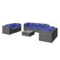 vidaXL 8-tlg. Garten-Lounge-Set mit Kissen Poly Rattan Grau vidaXL 8-tlg. Garten-Lounge-Set mit Kissen Poly Rattan Grau
