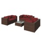 vidaXL 7-tlg. Garten-Lounge-Set mit Kissen Poly Rattan Braun vidaXL 7-tlg. Garten-Lounge-Set mit Kissen Poly Rattan Braun