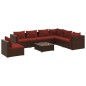 vidaXL 8-tlg. Garten-Lounge-Set mit Kissen Poly Rattan Braun vidaXL 8-tlg. Garten-Lounge-Set mit Kissen Poly Rattan Braun