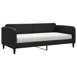 vidaXL Tagesbett mit Matratze Schwarz 90x200 cm Stoff