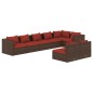 vidaXL 8-tlg. Garten-Lounge-Set mit Kissen Braun Poly Rattan vidaXL 8-tlg. Garten-Lounge-Set mit Kissen Braun Poly Rattan
