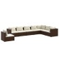 vidaXL 8-tlg. Garten-Lounge-Set mit Kissen Poly Rattan Braun vidaXL 8-tlg. Garten-Lounge-Set mit Kissen Poly Rattan Braun