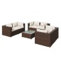 vidaXL 7-tlg. Garten-Lounge-Set mit Kissen Poly Rattan Braun vidaXL 7-tlg. Garten-Lounge-Set mit Kissen Poly Rattan Braun