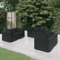 vidaXL 6-tlg. Garten-Lounge-Set mit Kissen Poly Rattan Schwarz vidaXL 6-tlg. Garten-Lounge-Set mit Kissen Poly Rattan Schwarz